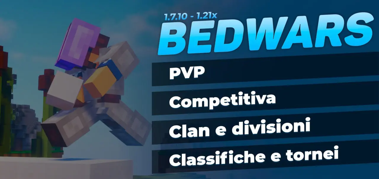 BedWars: competitive PvP, clans and divisions, leaderboards and tournaments