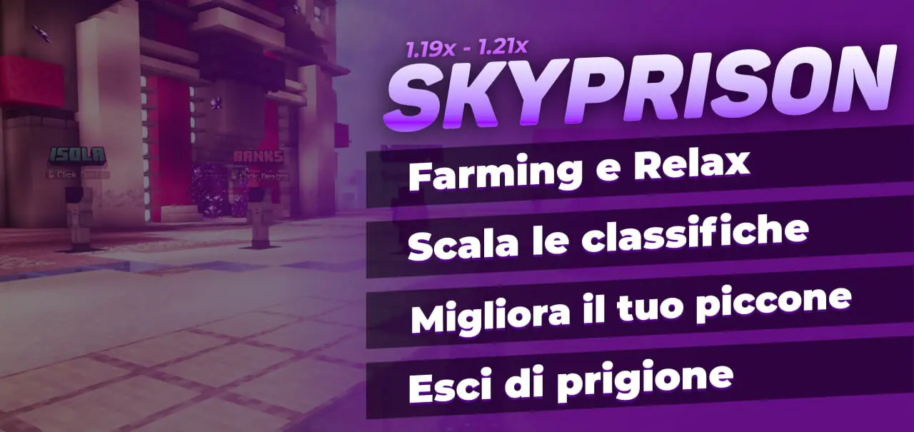 SkyPrison: farming, upgrade your pickaxe and break out of prison